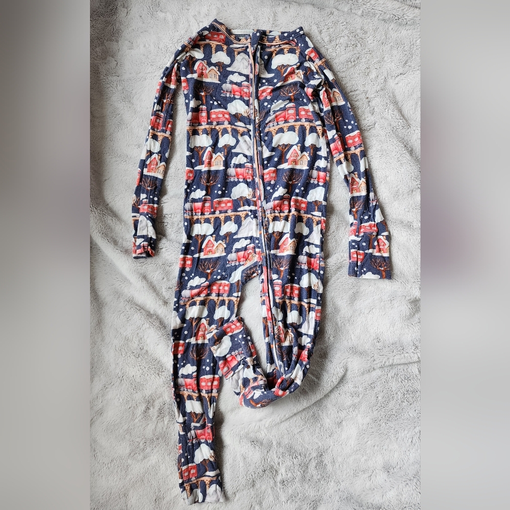 Lev Baby Winter Trains Poppy Convertible Romper